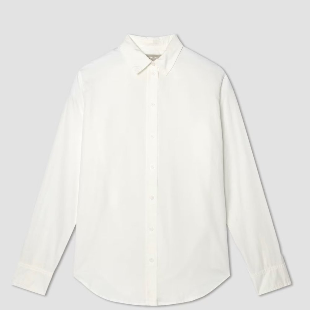 Everlane White Silky Cotton Relaxed Shirt
